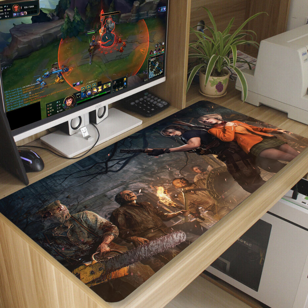 Mouse Pad Resident Game Antiderrapante Diversas Estampas 70x35 cm