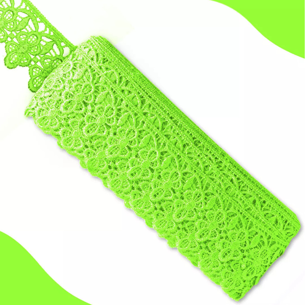Renda Guipir CHL-592 - 5.0 Cm -  Rolo C/13.7 Metros Cor:Verde-Neon