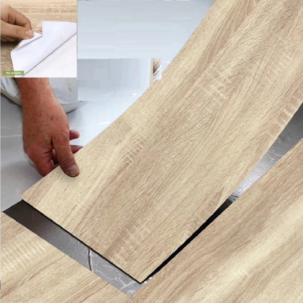 9 / 36 Peças Adesivo de Piso Madeira Clara Moderno Antiderrapante Lavável 91,4x15,2cm vinílico em Oferta na Shopee