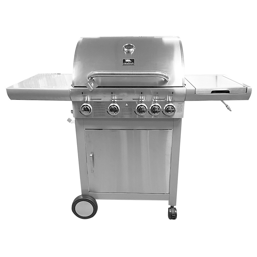 Churrasqueira a Gas de Carrinho Gourmet 4 Queimadores com 1 Queimador Lateral Inox Mimo Style em Oferta na Shopee