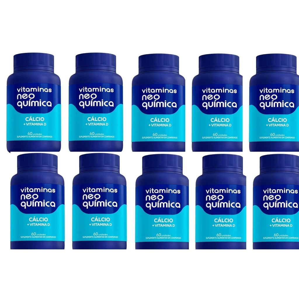 kit 10 Vitamina Cálcio + Vitamina D 60 Cpr - Neo Química