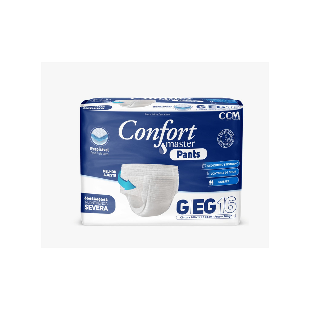 Fralda Geríatrica Confort Master Pants Roupinha G/EG - 16 unidades
