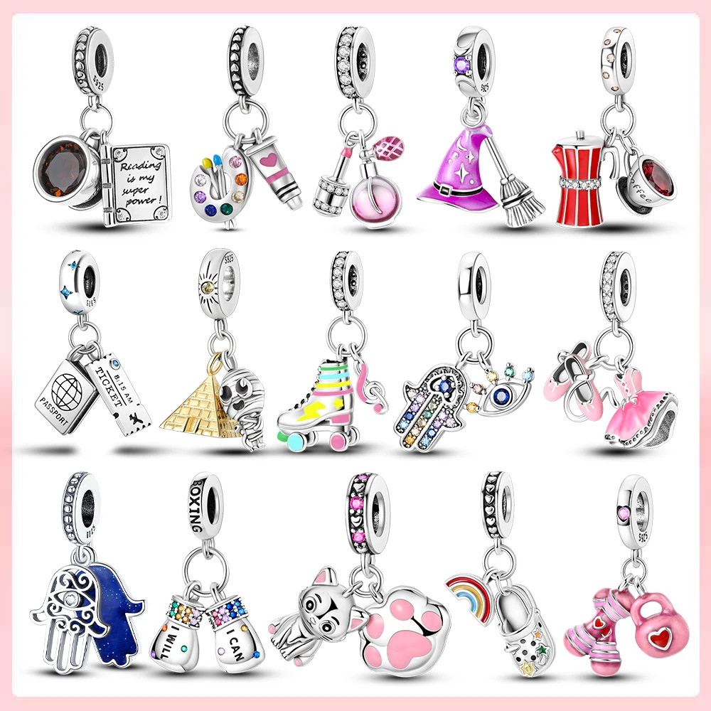 Fit Pulseira Original DIY 925 Banhado A Prata Encantos Perfume Contas De Café Pingente Jóias Finas Presente Para Mulher em Oferta na Shopee