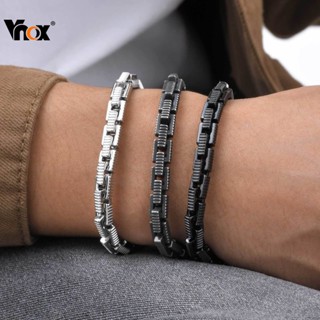 Pulseira De Âncora De Corrente Quadrada Feita À Mão Em Relevo De Aço Inoxidável Vnox Para Homens , Retrô Clássica , Pres em Oferta na Shopee