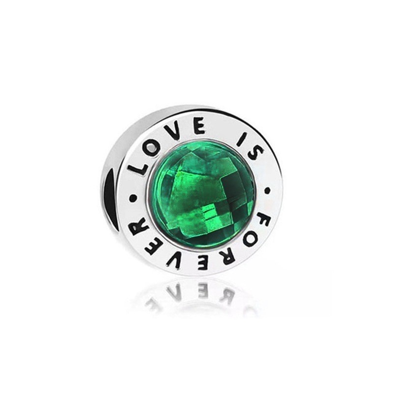 Berloque Separador da Vida Charme Prata 925 Pingente Pulseira Série Cristal Verde Trinkets DIY Acessórios — imagem 2 de 2