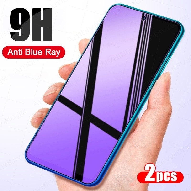 Kit 2 Película De Vidro Temperado Anti-Ray Azul Para Samsung Galaxy A15 A25 A35 A55 A16 A26 A36 A56 A17 A27 A37 A57 A07