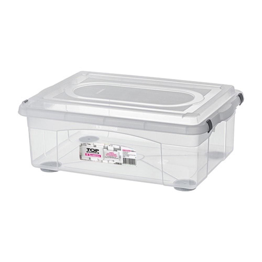 Caixa Organizadora Plástica Transparente 42L Sanremo em Oferta na Shopee