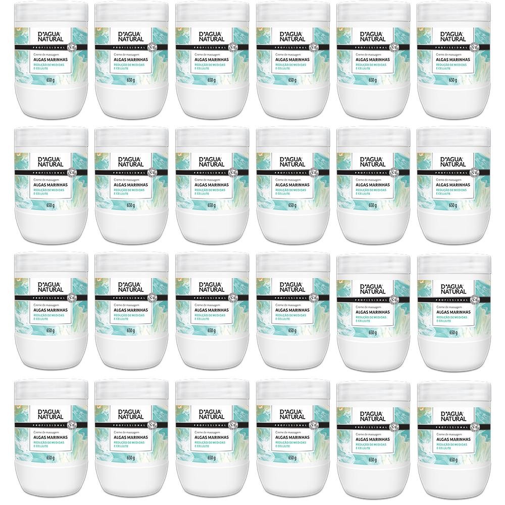 Imagem Kit 24 Potes Creme de Massagem Dagua Natural Algas Marinhas 650g Redução de Medidas e Celulite