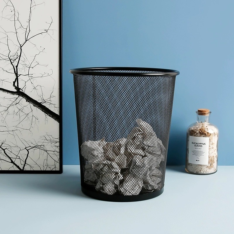 Lixeira Metal Aramado Cesto de lixo Redonda Para Escritorio Casa Quarto 10L