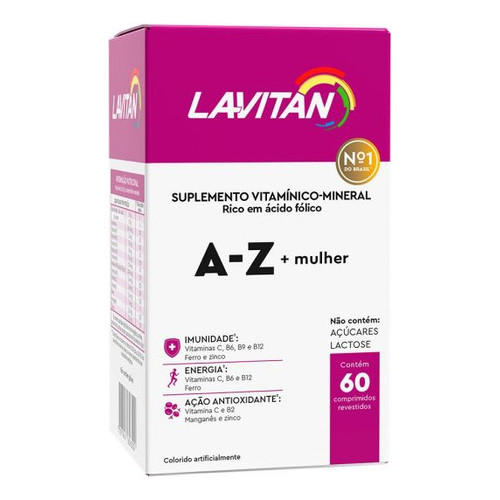 Lavitan A-z + Mulher Suplemento Alimentar em Comprimidos 60 Caps Original Cimed