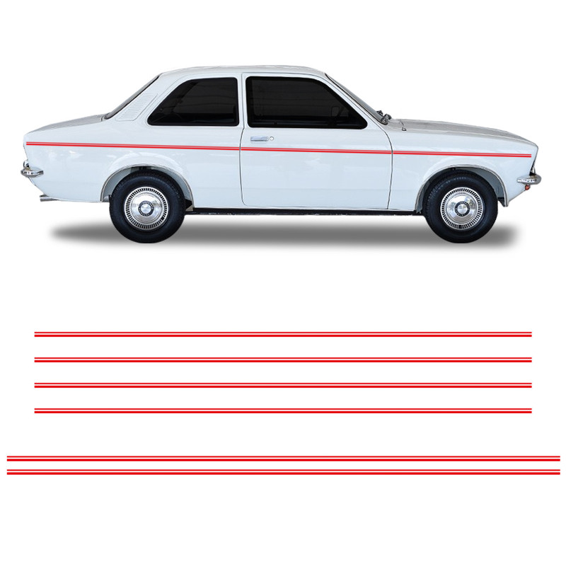 Faixa Dupla Chevette 1976 Sl Adesivo Friso Lateral Vermelho em Oferta na Shopee