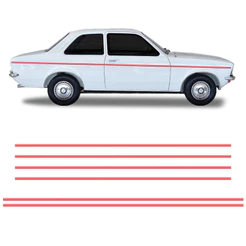 Faixa Dupla Chevette 1976 Sl Adesivo Friso Lateral Vermelho