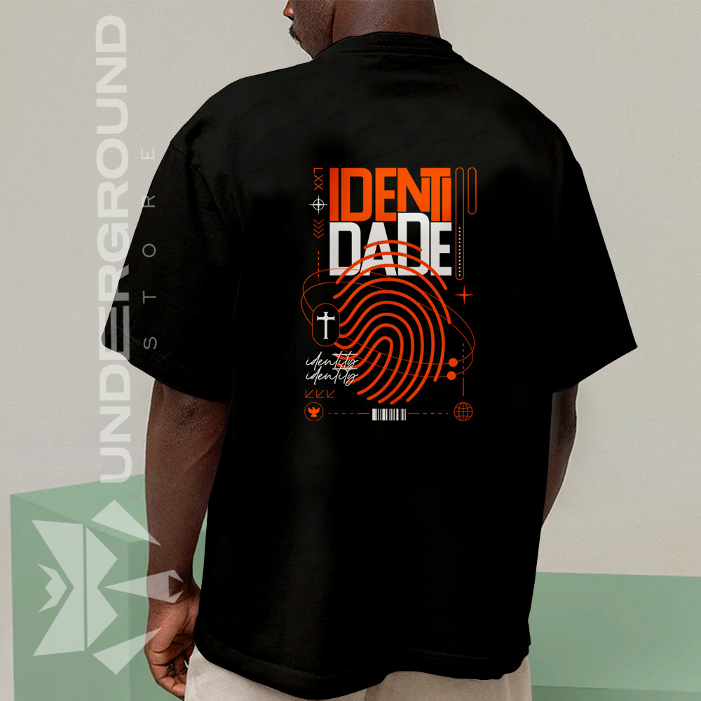 Camiseta Masculina Estampada Frase Cristã Identidade T-Shirt em Oferta na Shopee