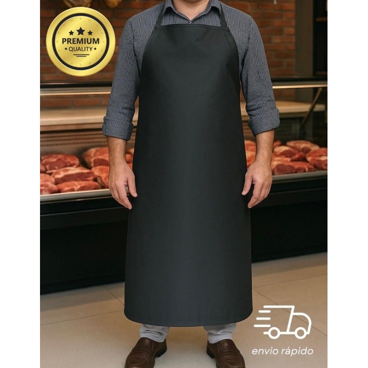 Avental PVC Profissional Impermeável Ajustável Preto Branco Churrasco Cozinha em Oferta na Shopee