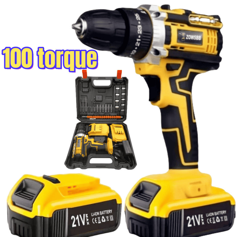 Parafusadeira Furadeira de Impacto 21v 2 Baterias Com Maleta e Acessórios Completo parafusadeira a bateria furadeira