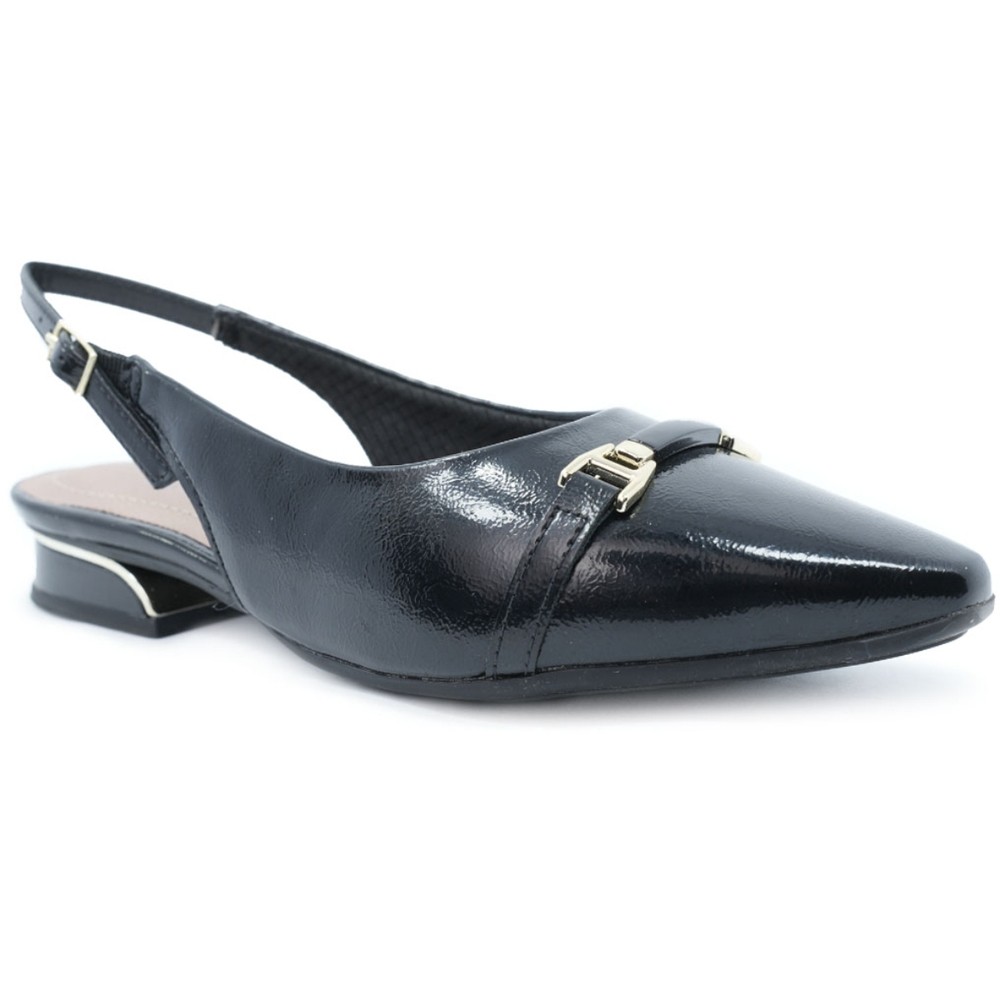 Scarpin Piccadilly Detalhe Salto Baixo Feminino - Preto em Oferta na Shopee