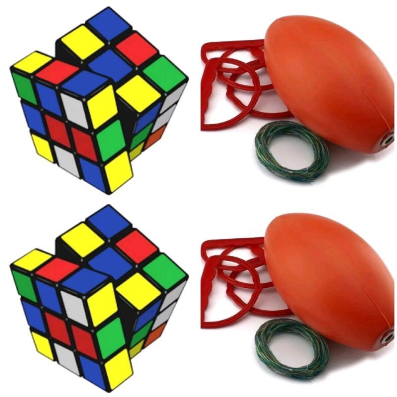 KIT 2 BRINQUEDOS SENDO 1 UNIDADE CUBO MAGICO 5 CM +VAI E VEM GRANDE PUZZLE BRINQUEDO