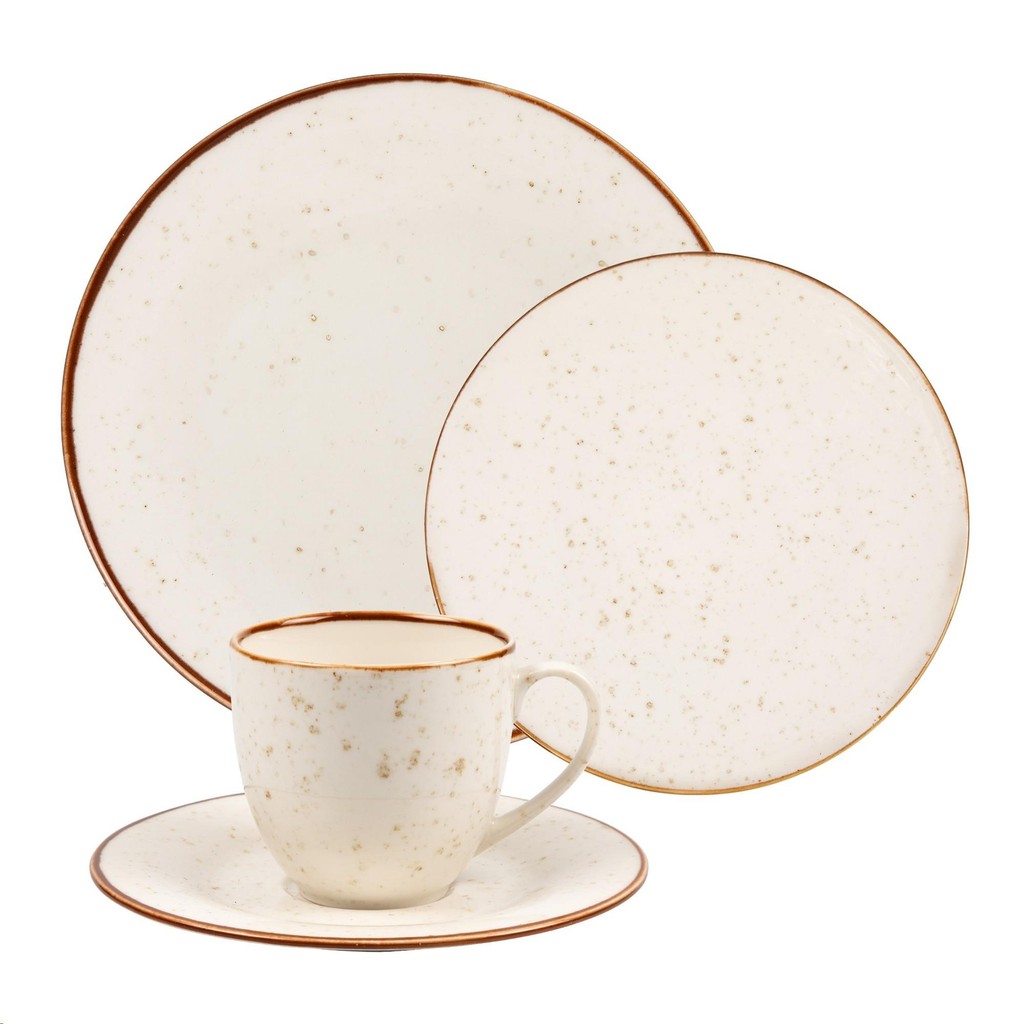 Ap Jantar Dunna Porcelana 16 Peças Bege Vanilla Bianchini