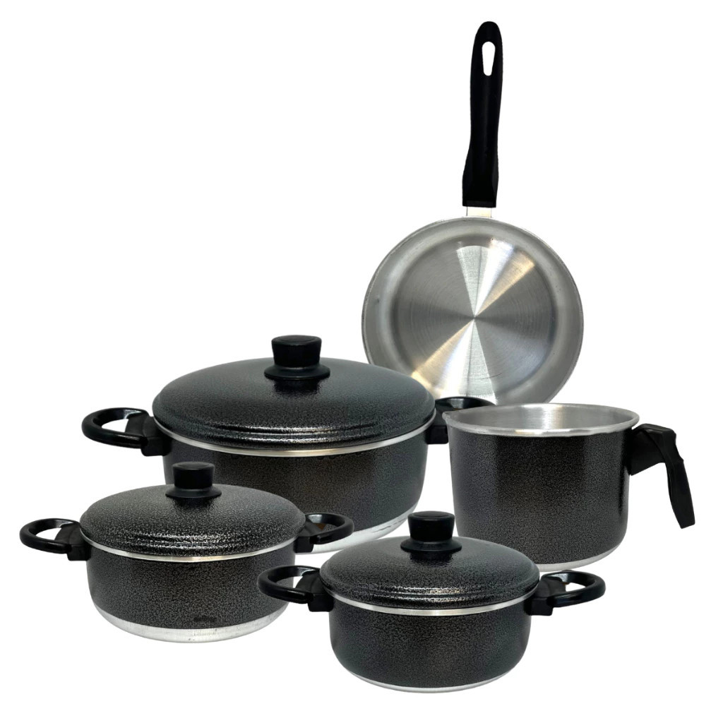 JOGO DE PANELA 5 PEÇAS COM FRIGIDEIRA em Oferta na Shopee