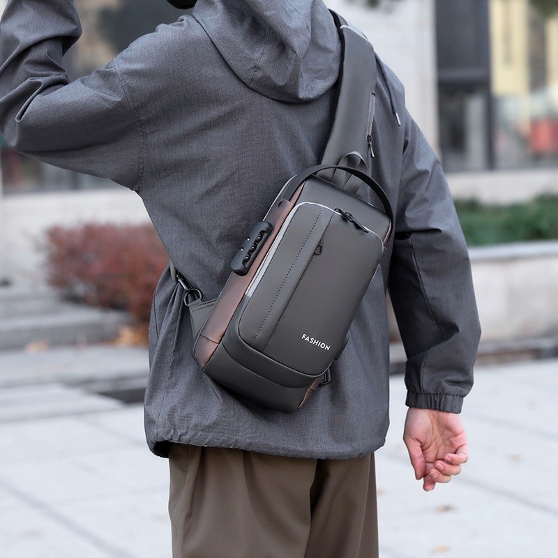 Chest Bags Bolsa Masculina Pochete Transversal Impermeável Bolsa De Moto De Peito em Oferta na Shopee