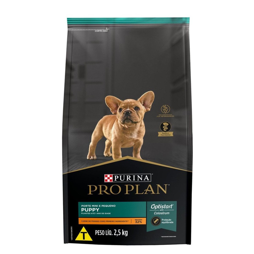 Ração Purina Pro Plan 2,5 Kg Alimento Cães Filhotes Raças Pequenas Sabor Frango