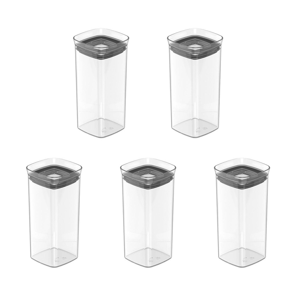 Kit de potes herméticos Ou 5 peças 340ml Linha Block - Natural em Oferta na Shopee