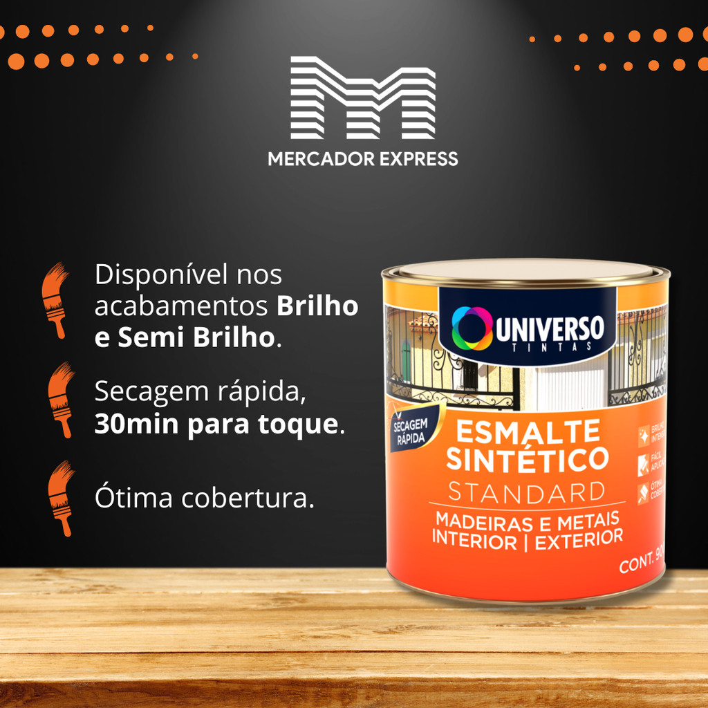 Tinta Esmalte Sintético Óleo Standart Secagem Rápida 900ml Universo Madeira e Ferro Cores — imagem 2 de 2