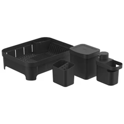 Kit de organização sobre a pia Ou 4 peças Linha Trium - Preto