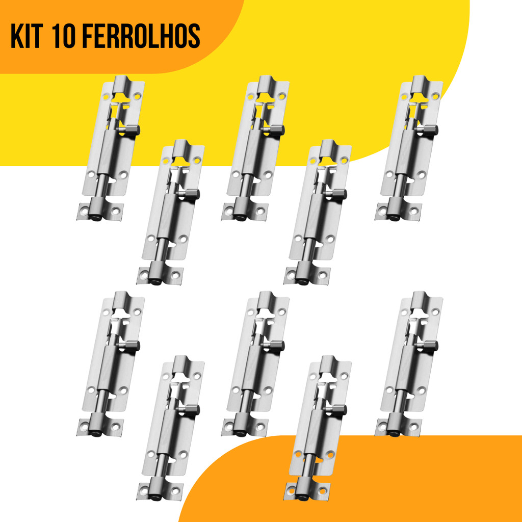 Trinco Ferrolho Fecho Cromado Para Porta Portão Janela 7,5 Cm