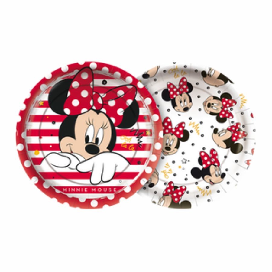 Prato de Papel Redondo - Minnie Mouse - 18cm - 8 unidades - Regina - Rizzo