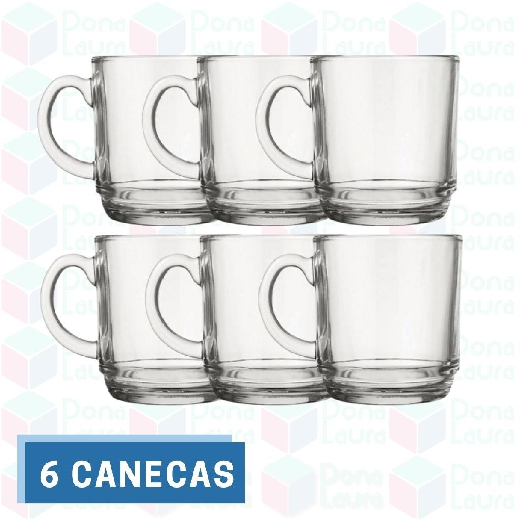 Kit 6 Canecas Transparente Vidro 250ML Café Cappuccino Chá em Oferta na Shopee