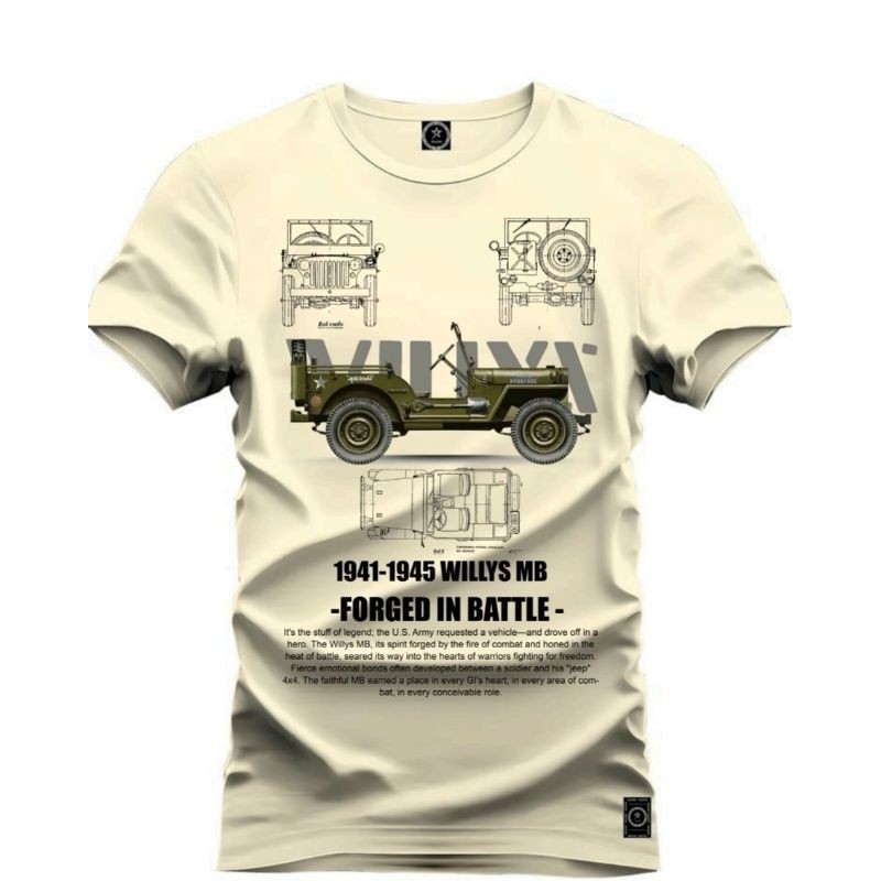 camiseta willys MB jeep 1941 verde militar blusa estampada manhã 30.1 100% algodao