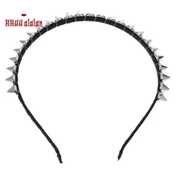 🌟Faixa De Cabelo Com Ponta De Rebite De Metal Prateado Aliceband Punk Girl
