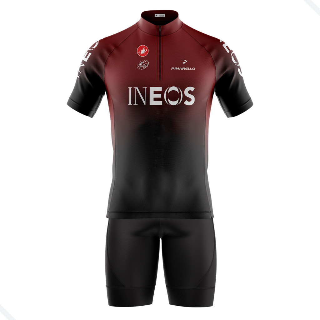 CONJUNTO CICLISMO MASCULINO BERMUDA E CAMISA PRO TOUR INEOS COM BOLSOS UV 50+ em Oferta na Shopee