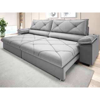 Sofá com Carregador USB e Molas no Assento Retrátil Reclinável Nice 2,10m Linho Soft - NETSOFAS em Oferta na Shopee