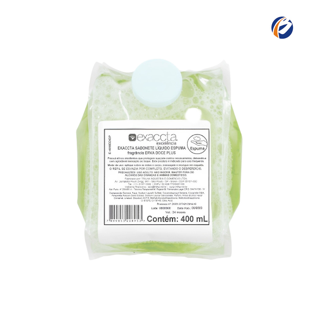 Sabonete Espuma Refil Extrato de Erva Doce Exaccta Trilha 400ml em Oferta na Shopee