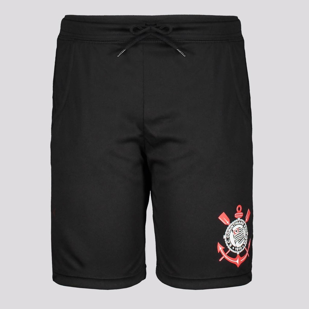 Bermuda Corinthians Dryfit Infantil Preta - Baby & Kids Fashion