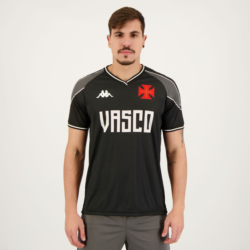 Camisa Kappa Vasco Supporter 2023 Preta - Sports & Outdoors