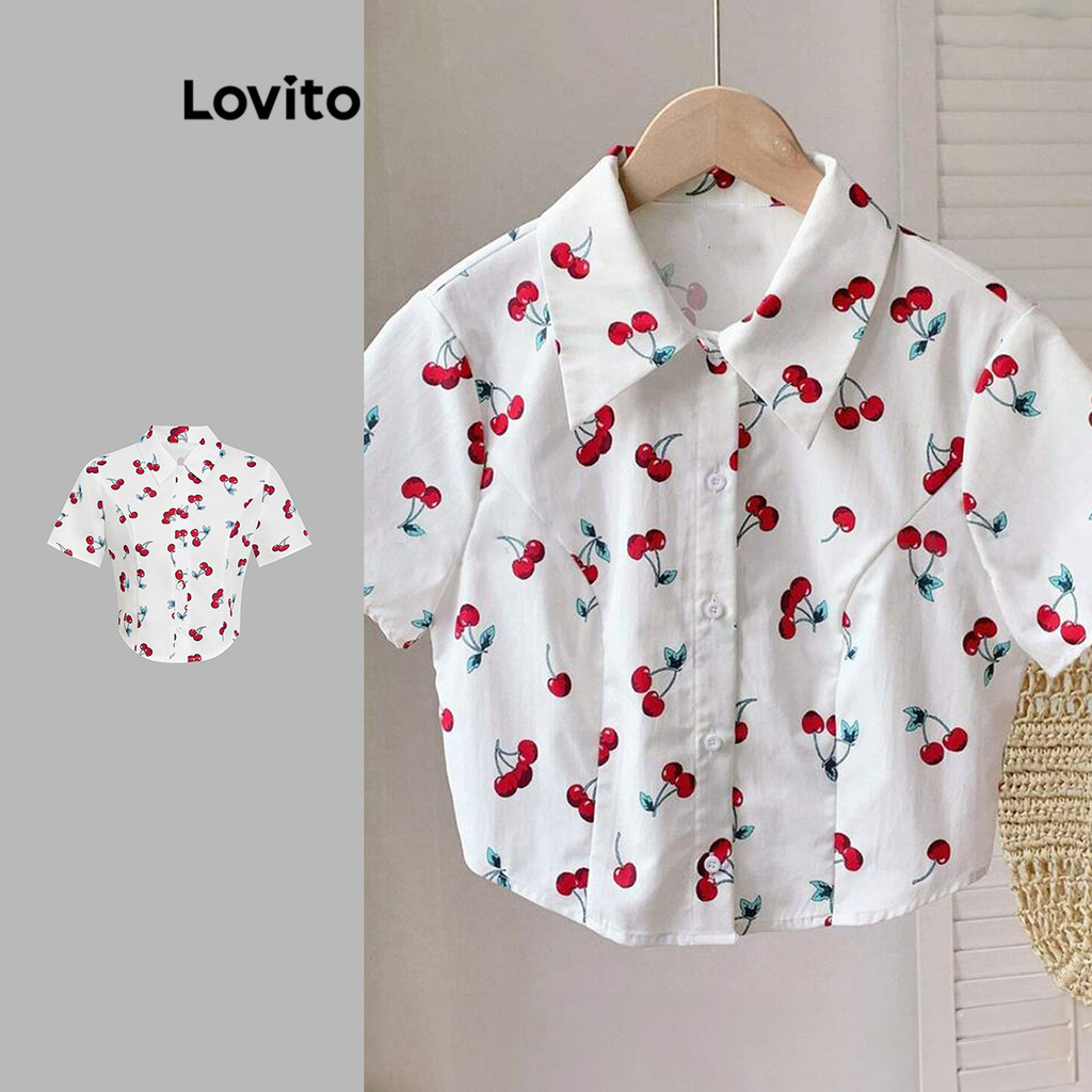 (Trendy) Lovito Blusa Casual Blusa Padrão Simples Para Mulheres L118ED140 em Oferta na Shopee