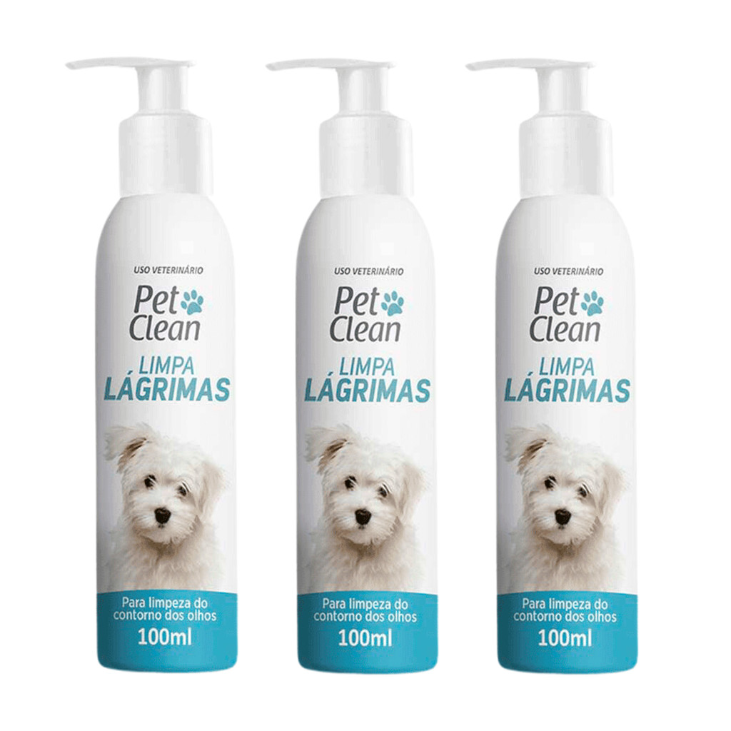Kit 3 Limpa Lagrimas Pet Clean - 100ml em Oferta na Shopee