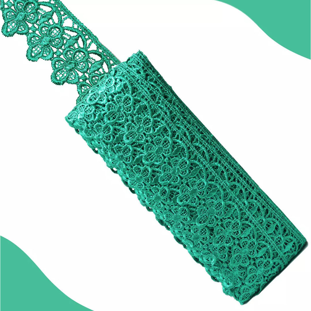 Renda Guipir CHL-592 - 5.0 Cm -  Rolo C/13.7 Metros Cor:Verde-Jade
