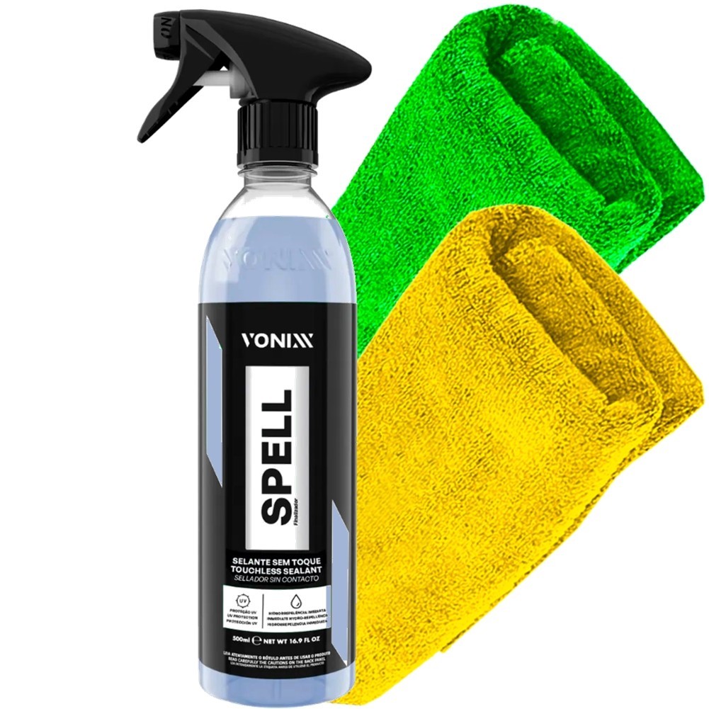 Kit Selante sem Toque Spell 500ml Vonixx 2 Toalhas de Microfibra 30x30 Karbox