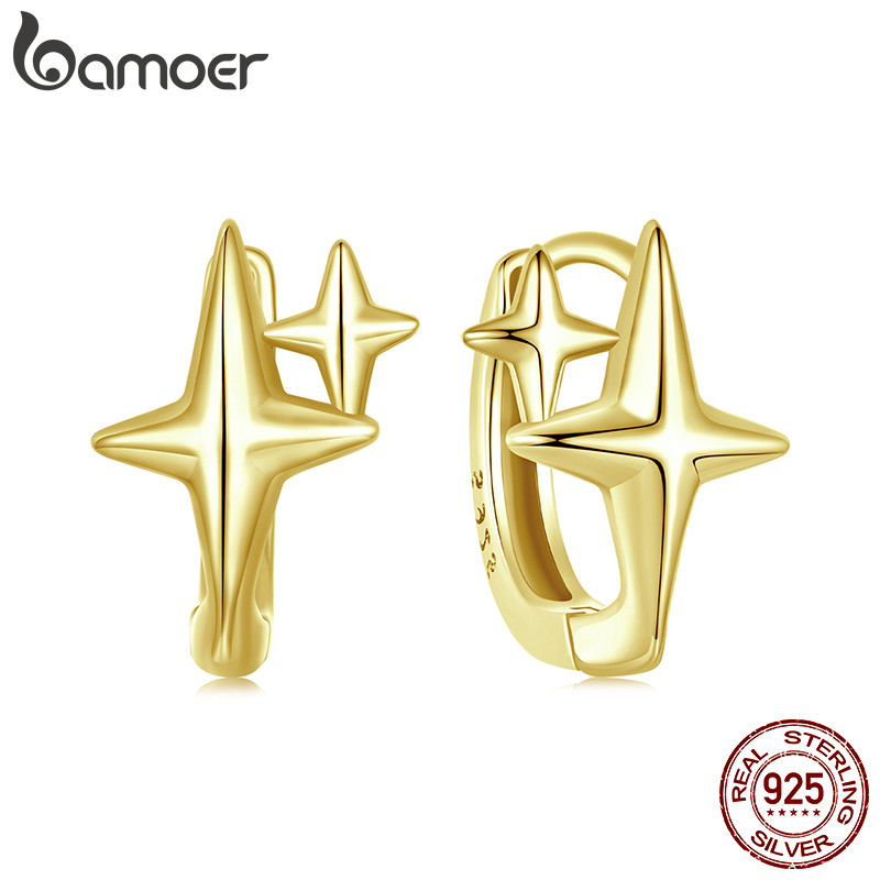 Brincos De Argola Bamoer 925 Sterling Sliver Starlight Joias Douradas Presentes Para Mulheres em Oferta na Shopee