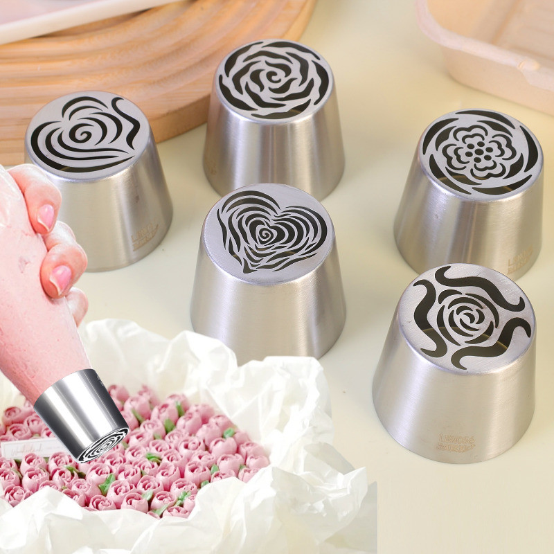 Grandes Pontas De Bico De Creme Russo De Aço Inoxidável-Gadget Decorador De Cupcake-Suprimentos De Cozinha-Para Decoraçã