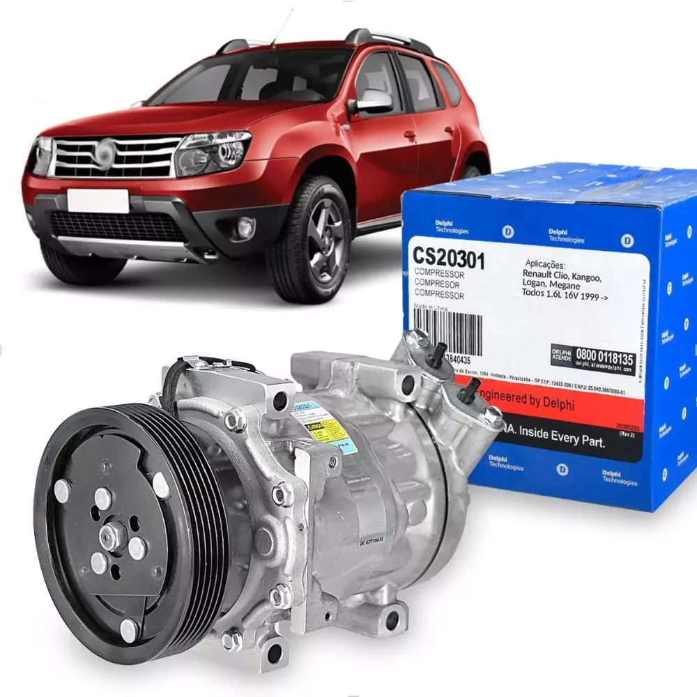 Compressor Ar Duster 1.6 11 A 2015 6pk 125mm Delphi em Oferta na Shopee