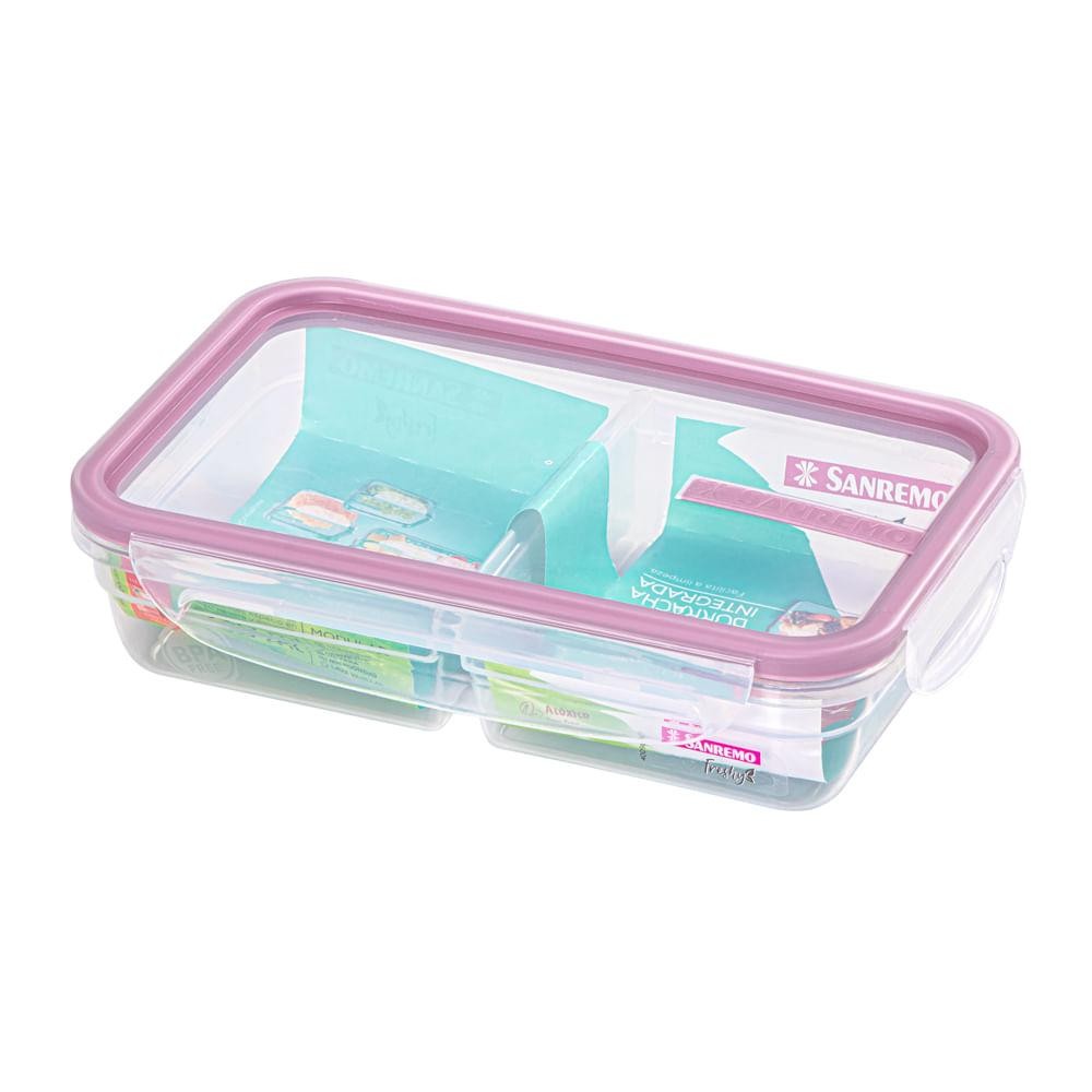 Pote Plástico com Travas Hermético com Divisória Açaí 730ml Freshy Sanremo em Oferta na Shopee