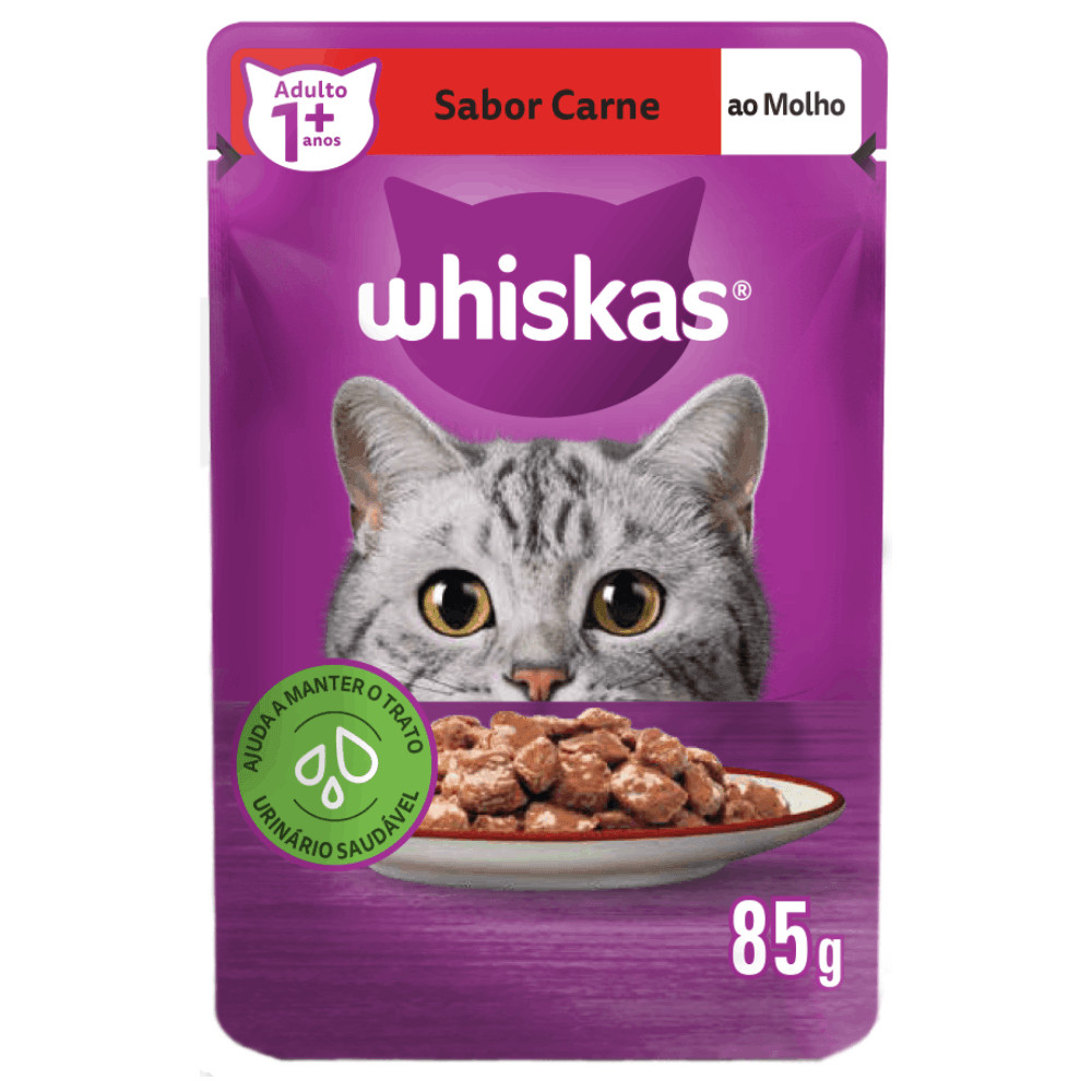 CAIXA LEVE 20 PAGUE 16 WHISKAS SACHE 85GR CARNE 