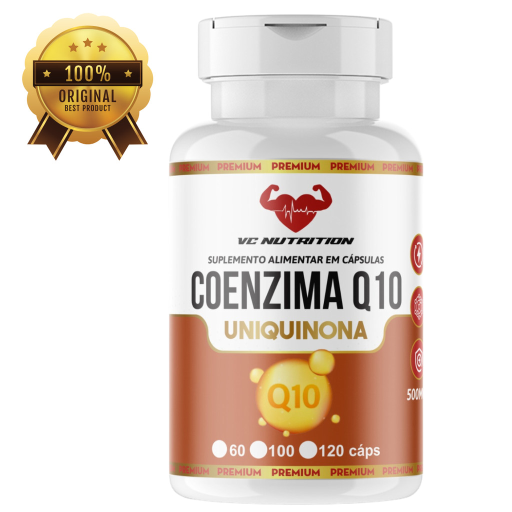 Coenzima Q10 - 500mg - 120 cápsulas - Original - Suplemento alimentar