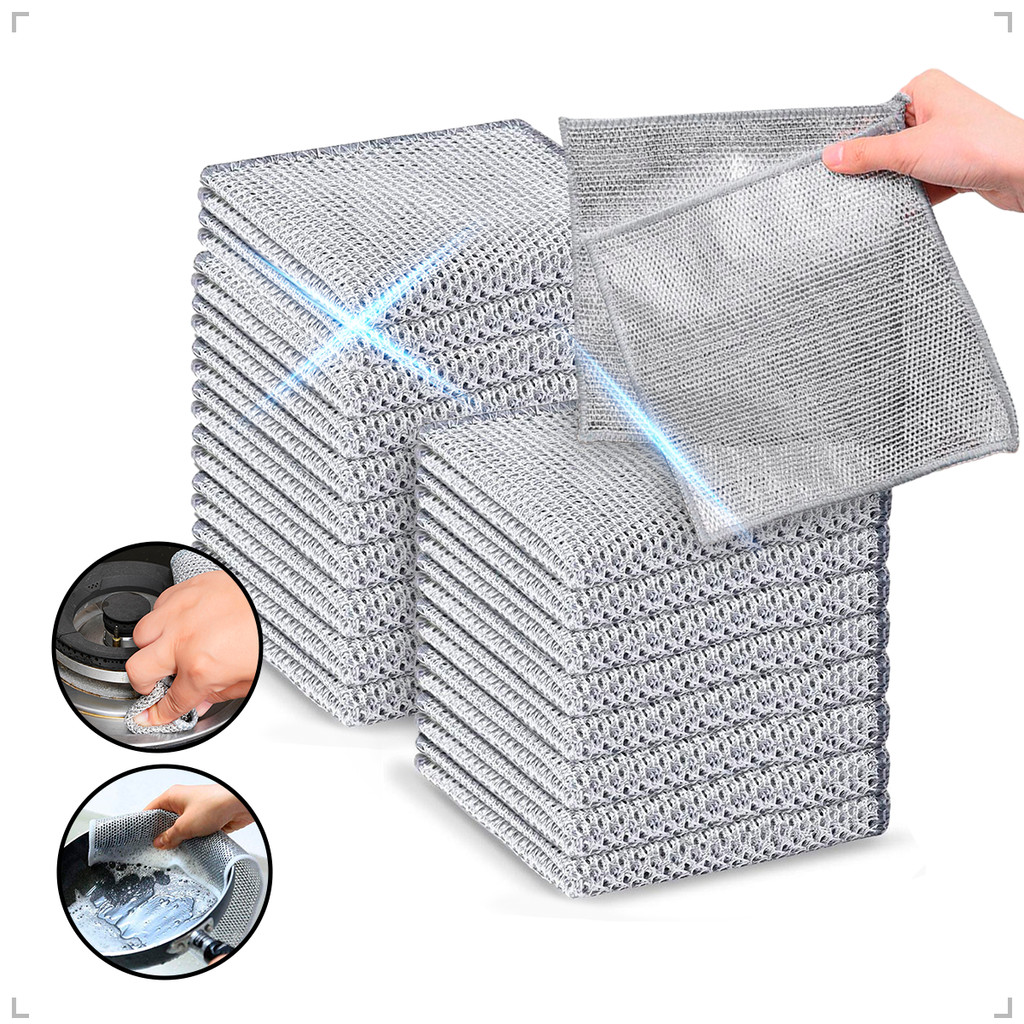 Imagem Kit 1/5/10/15/20 Pano de Limpeza Multiuso Metalico Cozinha Pia Fogão