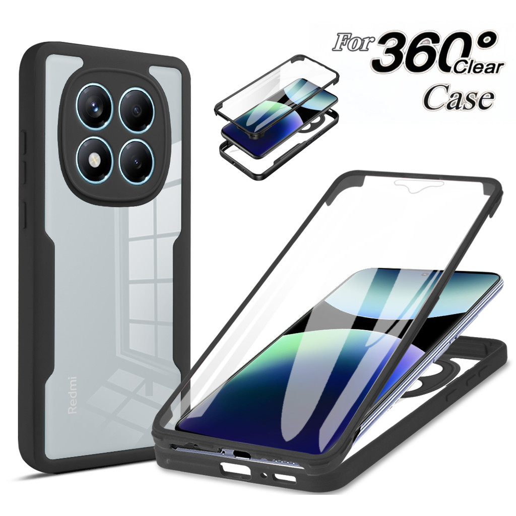 À Prova De Choque 360 Capa Completa Para Xiaomi Redmi 15 15C 14C 13C Note 15 14 13 Pro Capa protetora de silicone macio